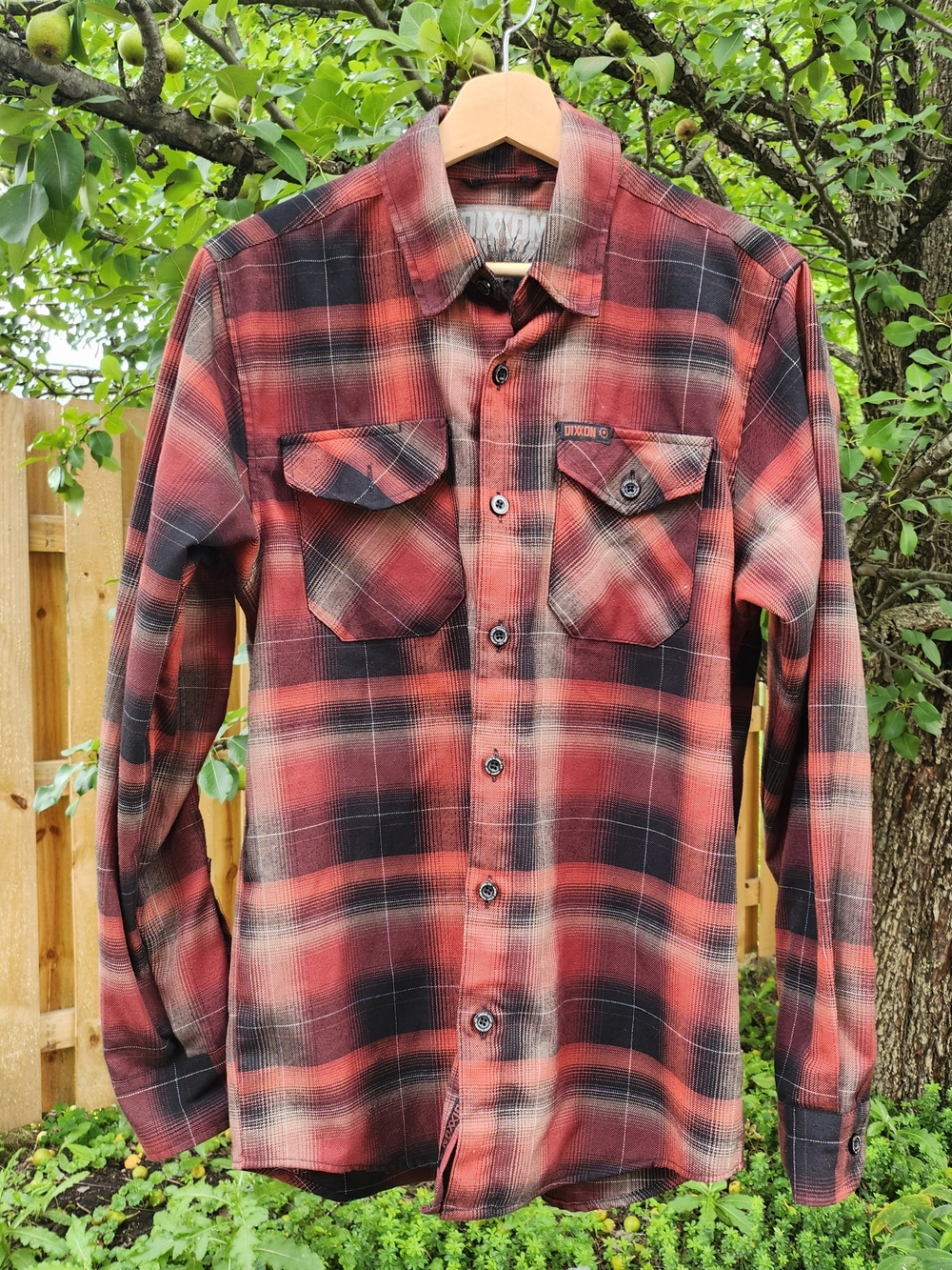 DIXXON x ARCH ENEMY Blood Dynasty Sz S Red and Black Plaid Flannel Shirt